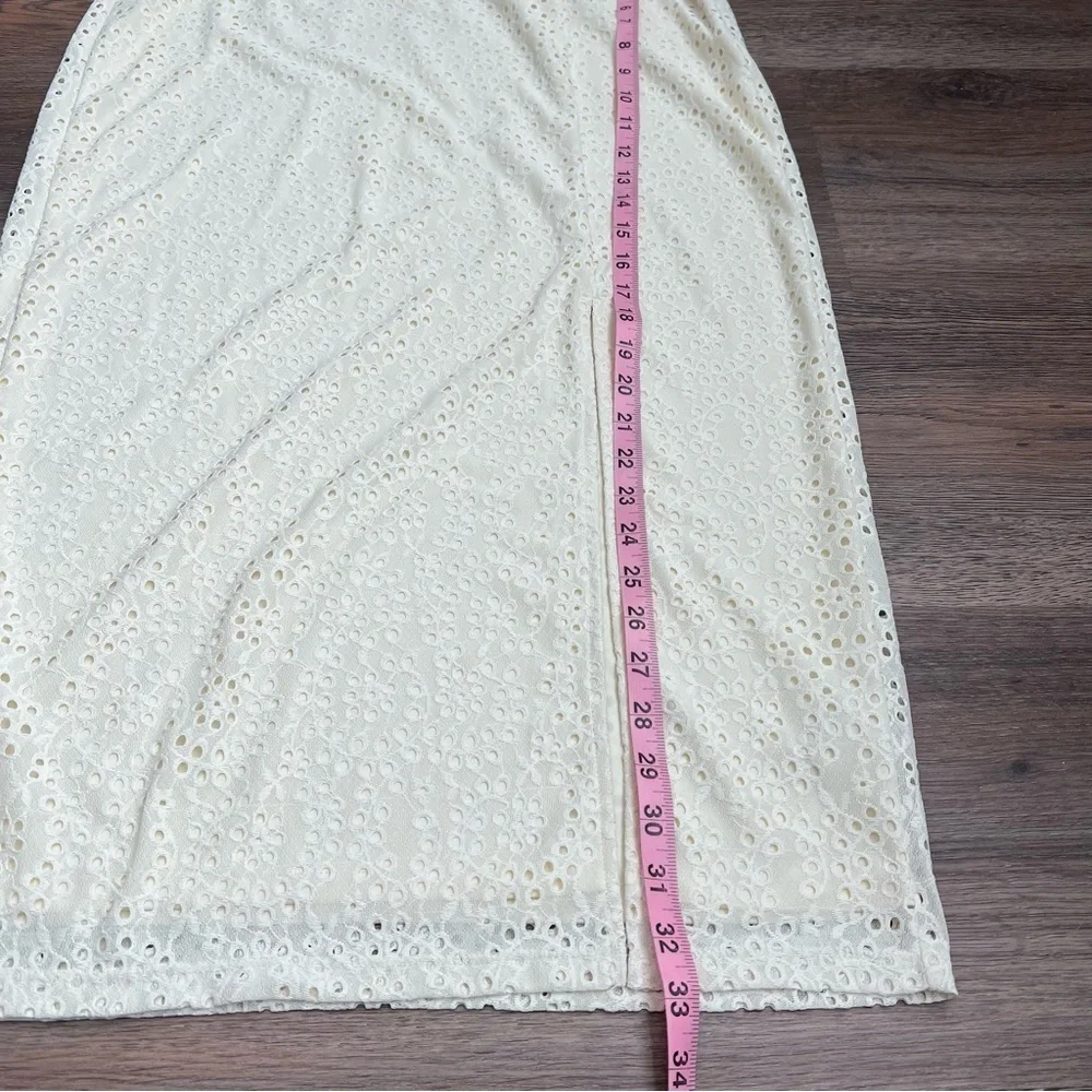 NWT Women's Lace Column a-Line Skirt - a New Day White 8
